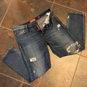 Distressed Lucky Sienna Slim Boyfriend Crop Jeans